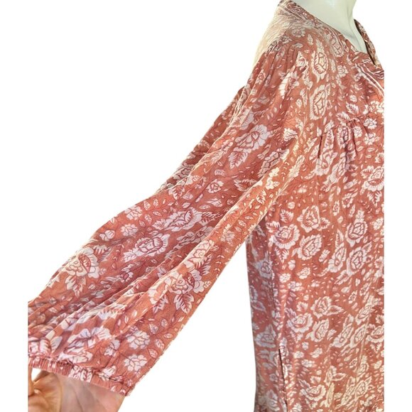 Cleobella Midi Dress Size S to L Tiered 3/4 Sleeves Terracotta Cotton Boho - Picture 7 of 15